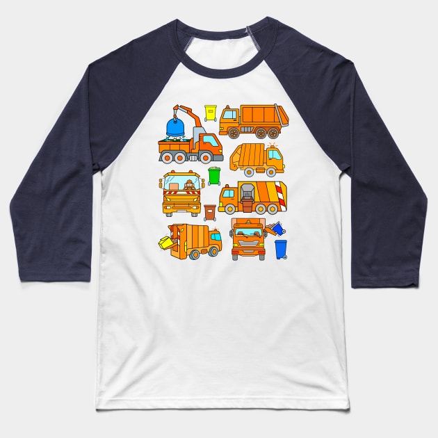Trash Truck Kids Baseball T-Shirt by samshirts